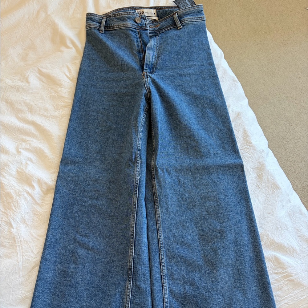 Zara Blue Flare & Wide Leg Jeans